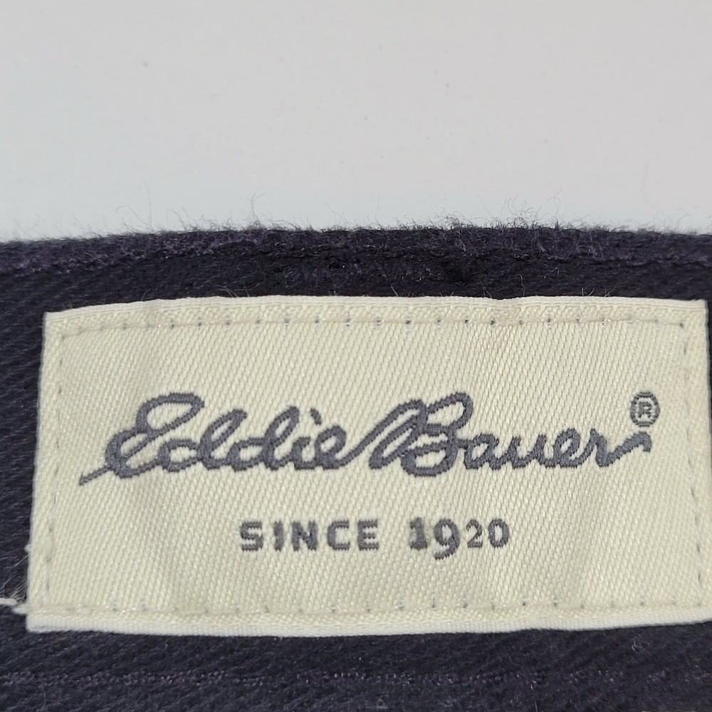Eddie Bauer Crop Pants Womens 10 Navy Blue Excellent Cotton Twill Straight Leg - Picture 8 of 10